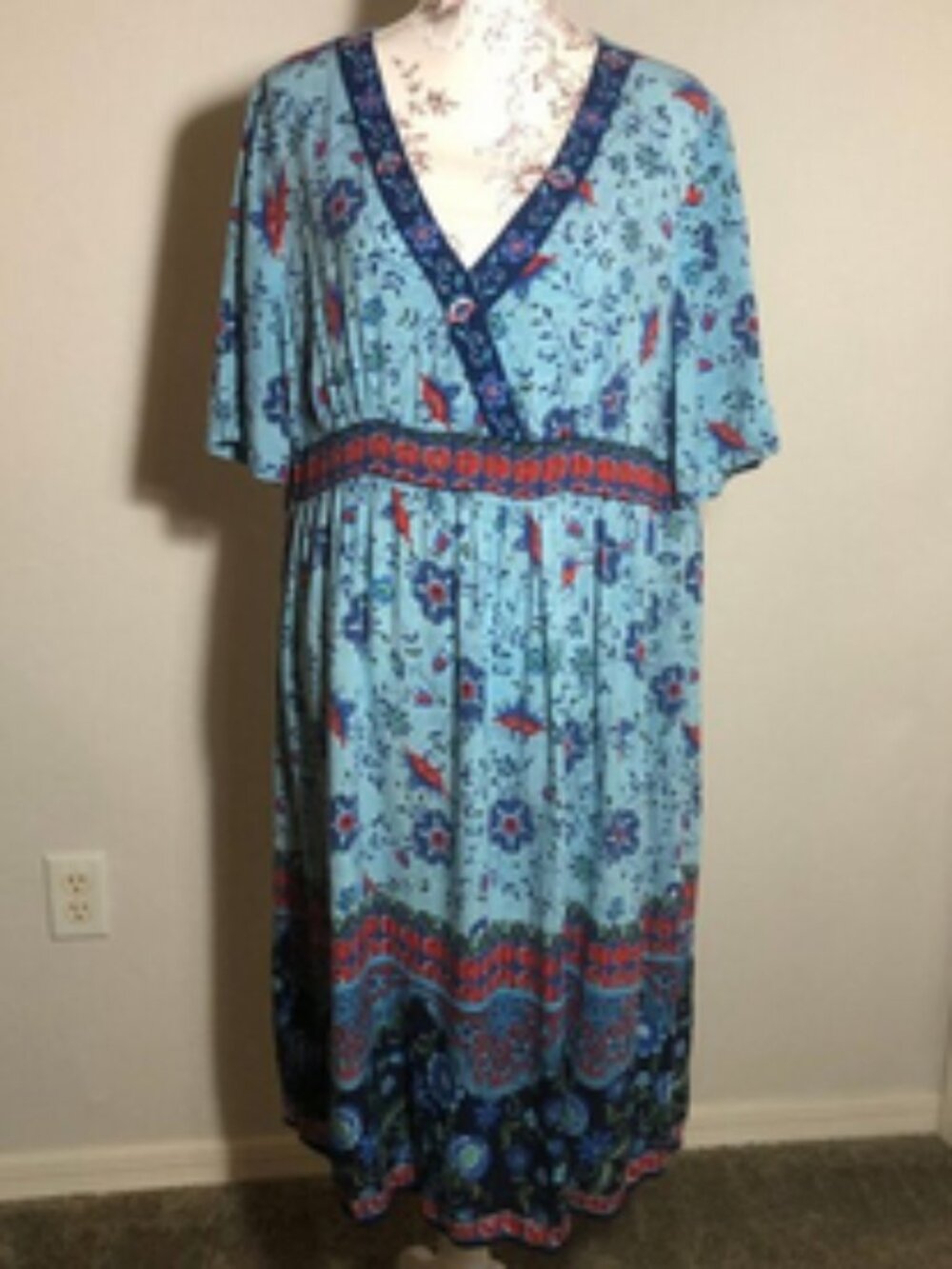 Vintage Mainstreet Blues Boho Maxi Dress - Picture 4 of 13